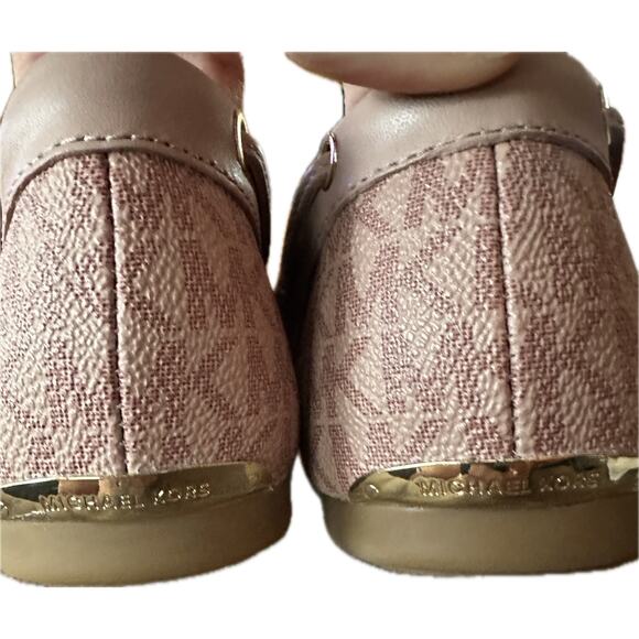 Michael Kors Sutton Moc Loafers Fawn Pink Logo Size 10 New - Picture 7 of 9